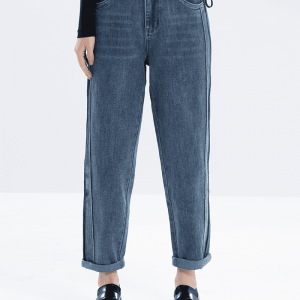 מכנסי ג'ינס פשוטים ואלגנטיים בסגנון רטרו