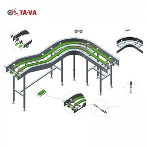 Պլաստիկ Curve Chain Conveyor Flat Top Chain Conveyor