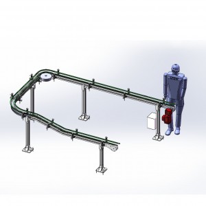 Gawa sa pabrika ang plastik na modular na disenyo ng industriya ng inumin flexible chain conveyor/modular belt conveyor/sideflexing conveyor system line