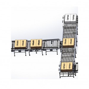 Roller conveyor ដែលកំពុងដំណើរការត្រង់ កោង roller conveyor