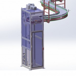 Continue verticale transportband Lift Verticale transportbanden Lifters/Continu verticaal transfertransportsysteem voor dozen, zakken, pallets