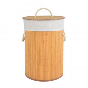 Koš na prádlo s bambusovými rukojeťmi