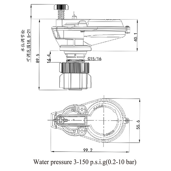 Mini piloto anti-sifão com design exclusivo para acessórios de cisterna de vaso sanitário com válvula de enchimento