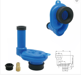 Material pp azul banheiro wc banheiro mictório sifão conector