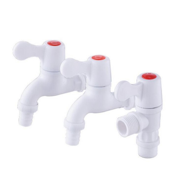 Good quality ABS handle plastic water faucet tap with custom logo printed