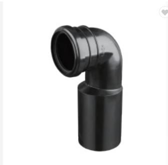 Plástico PVC Codo de descarga do inodoro negro Tubo de drenaxe de cisterna oculta con selado de goma