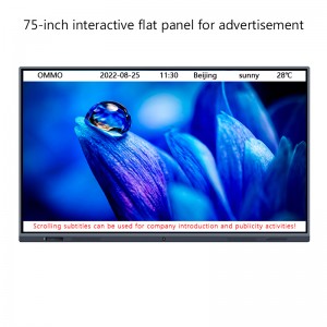 75 tuuman interaktiivinen tabletti mainoksille