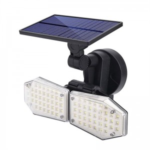 78 LED vanjskih solarnih svjetiljki s dvije glave, 600 lumena IP65 vodootporna zidna svjetiljka na solarno napajanje