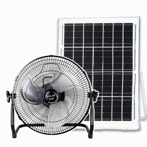 Ventilador de mesa eléctrico recargable con alimentación solar AC DC con panel e batería para o fogar de 12 polgadas
