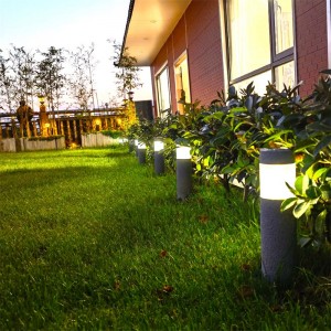 Farola solar de arenisca decorativa para exteriores LED integrada