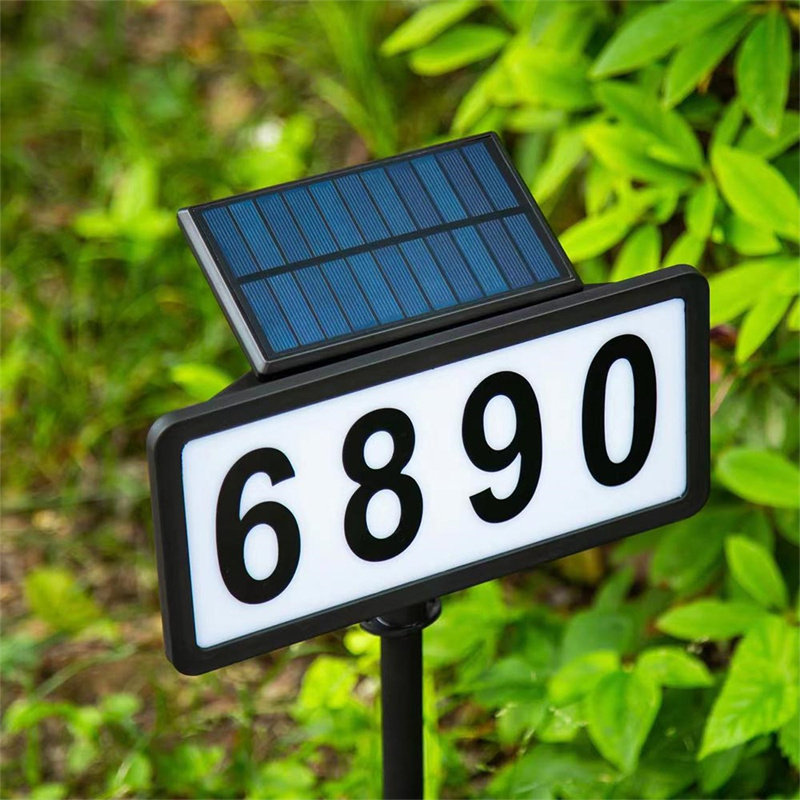 علامة عنوان الصمام المضاءة بالطاقة الشمسية المقاومة للماء مع صورة مميزة