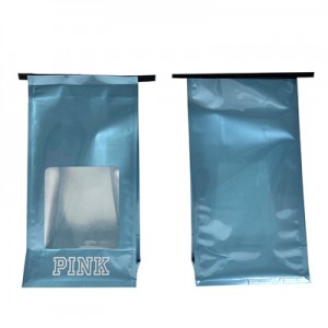Impression personnalisée de sacs à cravate en étain à fond plat avec des fabricants de fenêtres transparentes