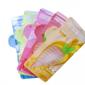 Výrobce zakázkové nepropustné tašky na skladování mateřského mléka Dvojité těsnění na zip Plastová taška na balení mateřského mléka