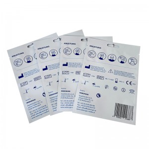 Bolsa plana de papel de aluminio personalizada con sello de tres lados KN95 mascarilla médica bolsas de embalaje independientes