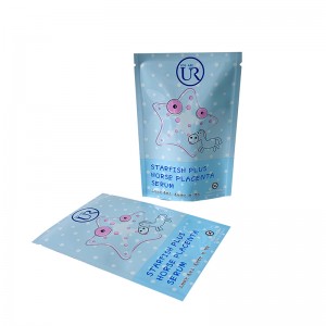 Fabriksbrugerdefineret aluminiumsfolie med tre siders forsegling plastposepose essens ansigtsmaske emballagepose med tåre