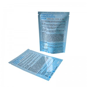 Feuille d'aluminium personnalisée en usine trois joints latéraux sac de poche en plastique essence masque facial sac d'emballage avec déchirure