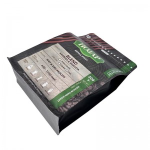 Flat bottom pouch manufacturers custom foil lining kraft paper flat bottom quad seal zipper coffee packaging bag