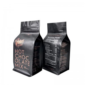 Fabricantes de bolsas de alimentos forro de folha preto fosco personalizado com fecho de zíper sachê de varejo de chocolate saco de embalagem de fundo plano