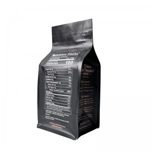 Els fabricants de bosses d'aliments personalitzats amb folre d'alumini negre mat amb cremallera bossa de xocolata al detall bossa d'embalatge de fons pla