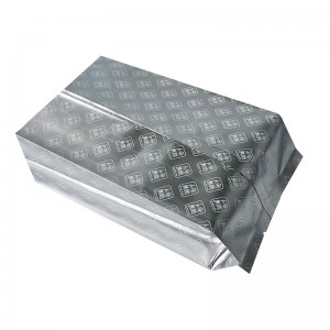 Kedap haba aluminium foil perak tersuai belakang beg pembungkusan plastik meterai tengah dengan takuk koyak