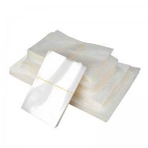 Oanpaste duorsume plestik iten fakuüm ferpakking tas transparante waarmte seal nylon laminearre PE fakuüm bags