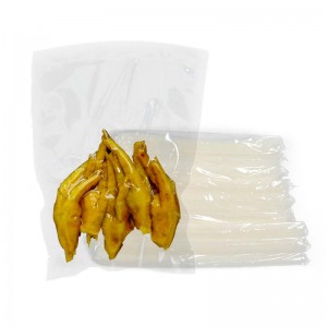 कस्टम टिकाऊ प्लास्टिक खाद्य वैक्यूम पैकिंग बैग पारदर्शी गर्मी सील नायलॉन टुकड़े टुकड़े में पीई वैक्यूम बैग