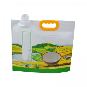 Anpassad korn fuktsäker förseglad påse ris flytande flexibel förpackning plast ståpåse med pip