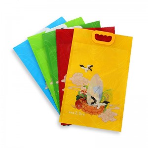 Προσαρμοσμένη εκτύπωση άδειες νάιλον σακούλες ρυζιού πλαστική σακούλα συσκευασίας αποθήκευσης ρυζιού με κατασκευαστή λαβής