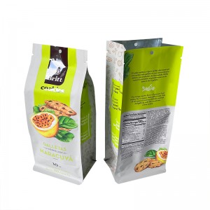 Custom aluminium foil flat bottom bags side gusset stand up pouch food cookies packaging bag