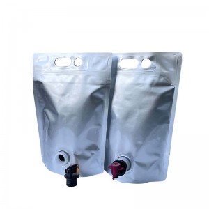 Персонализирана торбичка за чучур от чисто алуминиево фолио течно вино масло вода сок препарат стояща торбичка с кран
