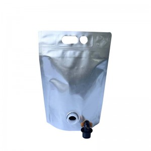 Pochette de bec en aluminium pur personnalisé liquide vin huile eau jus détergent tenir la poche avec valve de robinet