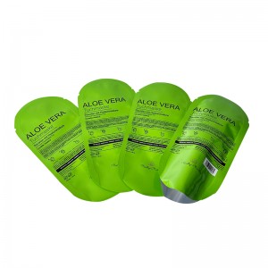 Sacchetti di imballaggio a forma di mylar per la cura della pelle del gel di aloe vera personalizzati in lamina ovale personalizzata