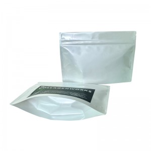 Stand up pouch manufacturers custom printed white smell proof zip lock food gollagen packaging standing pouch