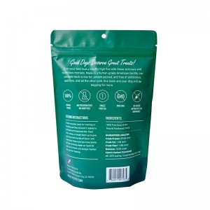 Matposeprodusenter tilpasset resirkulerbar grønn stand-up emballasjepose med vindu og gjenlukkbar glidelås