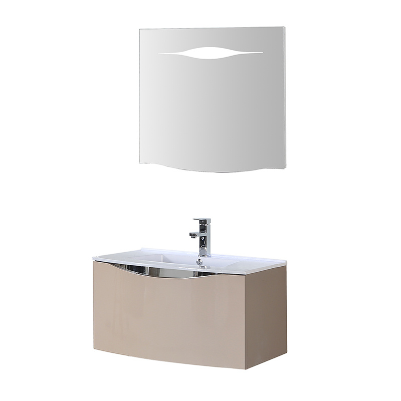 Big Drawer Modern PVC Bathroom Cabinet With Led Mirror Featured Image