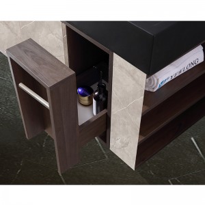 Modern Bathroom Cabinet With Wood Grain Color ,Waterproof