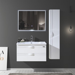 China Wholesale Bathroom Vanity With Lots Of Storage Manufacturer –  White Modern PVC Bathroom Cabinet And Large Storage Side Cabinet – Yewlong