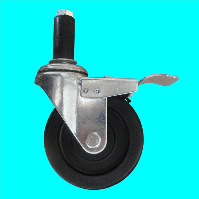 Industrial expansion swivel caster wheels with brakes for flow rack