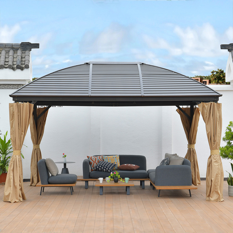 Outdoor Gazebo Canopy, Aluminum Frame Soft Top Outdoor Patio Gazebo