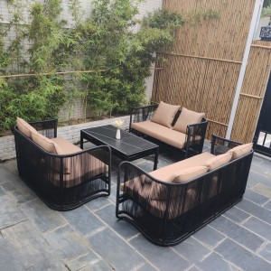 Outdoor Furniture Set,4 Pieces Conversation Set, Garden Balcony Poolside Outdoor Living Set