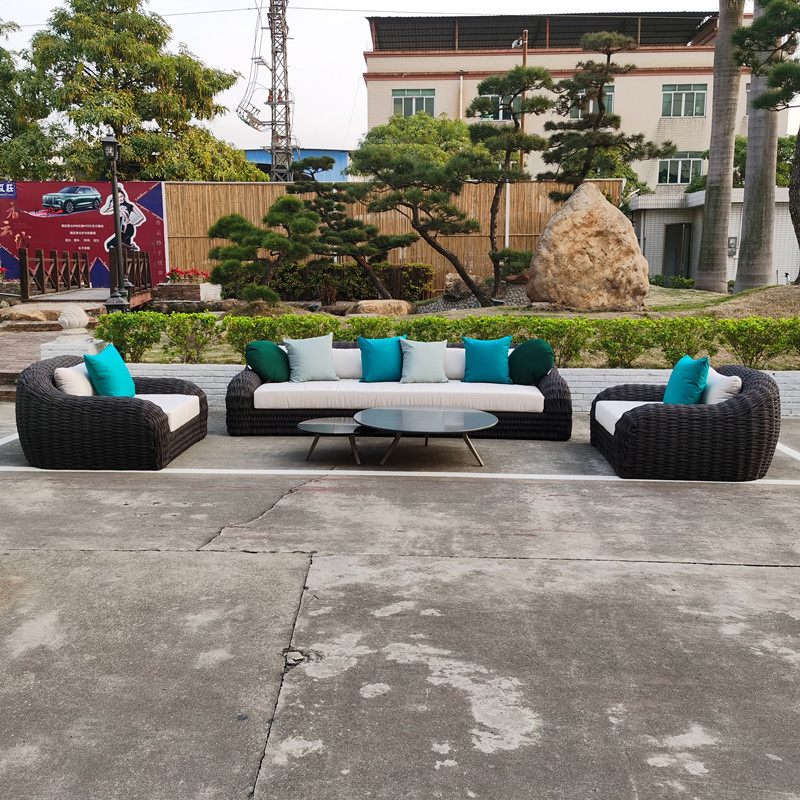 Garden 4 Piece Patio Set – Deep Seating Woven Ropes Outdoor Patio Furniture Set