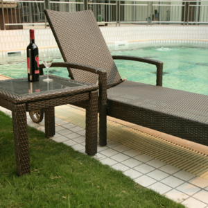 Lounge Sets with Wheels Adjustable Back Outdoor Wicker Reclining Chair