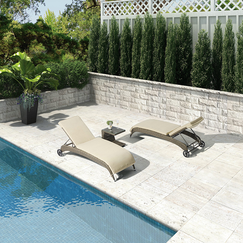 Patio Chaise Lounge Chairs Sets Outdoor Poolside PE Rattan Reclining Chair Featured Image