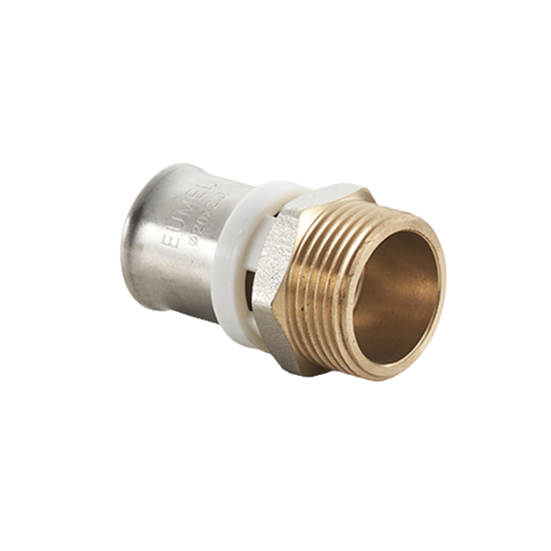 Male Straight Stainless Steel Sleeve Brass Press Fittings