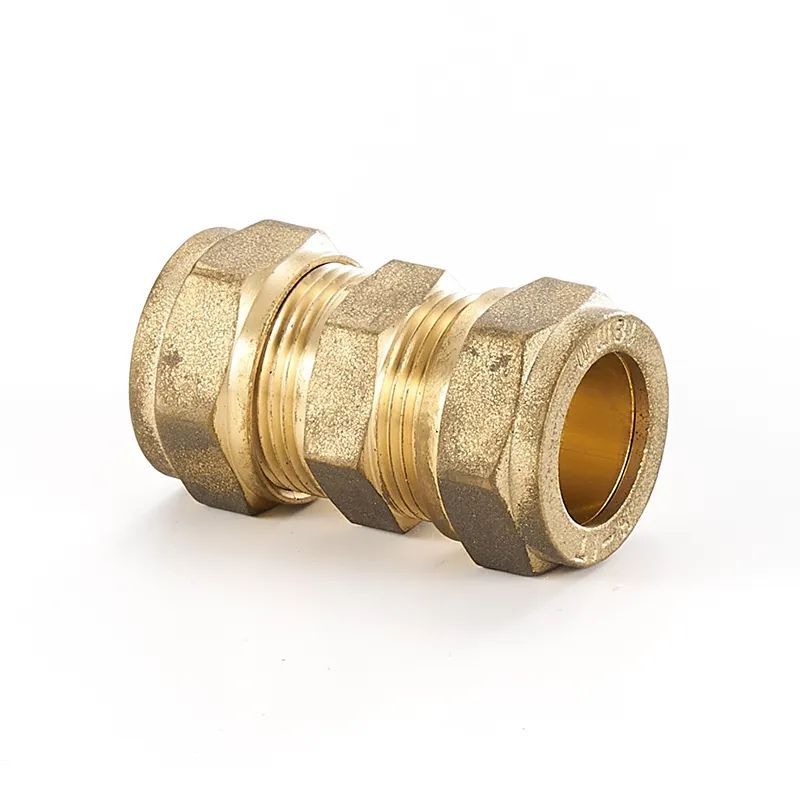 Aluminium-plastik Tube Ferrule Copper Fittings Equal Coupling Brass Compression Fitting Untuk Pipa Tembaga