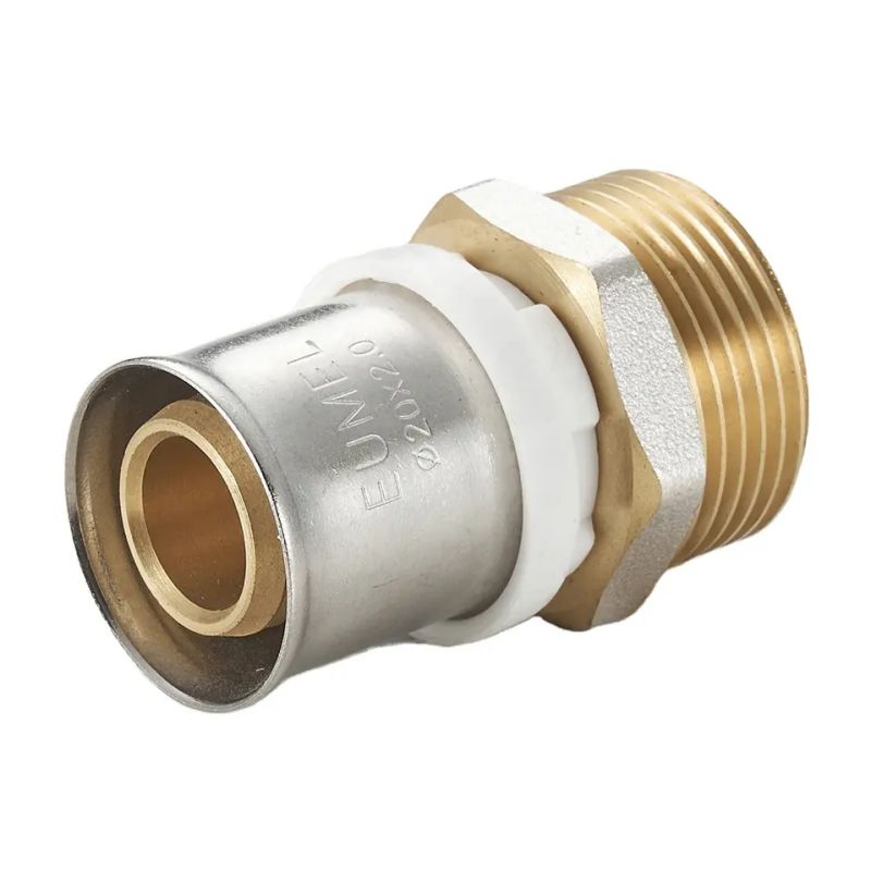 အရည်အသွေးမြင့် stainless sleeve tube union Straight male threaded connector Brass press coupling fittings