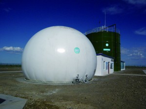 Long lifetime double membrane biogas holder biogas tank roof