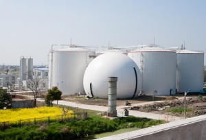 Double membrane methane gas holder for biogas with 20000 m3 capacity