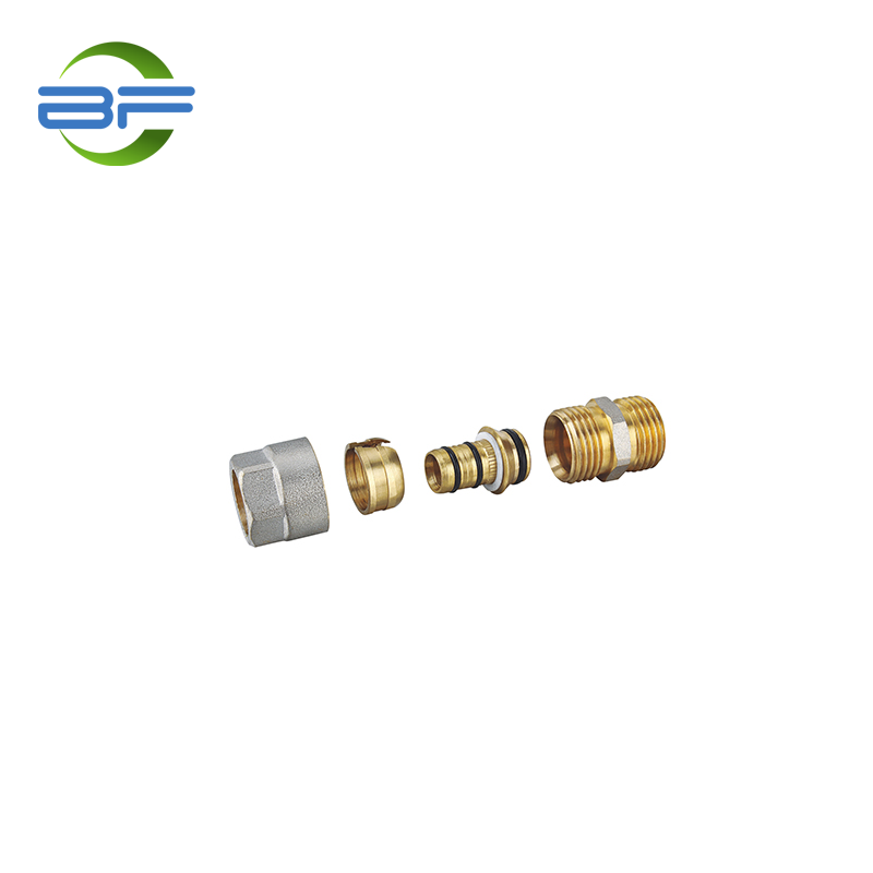 BF001 BRASS STRAIGHT MALE COUPLER FITTING HO AN'NY PIPE MULTILAYER