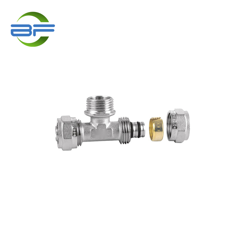 BF107 BRASS MALE TEE FITTING HO AN'NY PIPE MULTILAYER